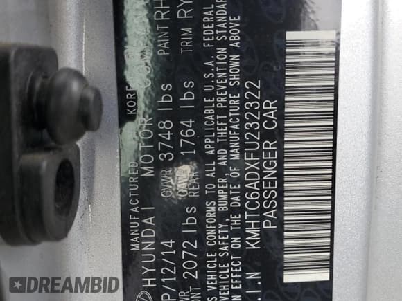 ✅ 2015 Hyundai Veloster • VIN: KMHTC6ADXFU232322 • Lot: 68891114. Wystawiony na Copart z przebiegiem 93 623 mil. Bezpłatny archiwum sprzedaży aukcyjnych z USA i szczegółowy raport historii pojazdu na DreamBid. Zdjęcie 12.