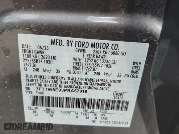 ✅ 2023 Ford Maverick XL • VIN: 3FTTW8E93PRA57918 • Лот: 85892865. Опубликован ранее на Copart с пробегом 2 013 миль. Бесплатный доступ к архиву аукционных продаж из США и подробный отчёт об истории автомобиля на DreamBid. Изображение 12.