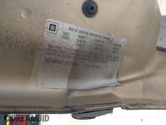 ✅ 2000 Chevrolet Impala • VIN: 2G1WF52E7Y9276085 • Lot: 42321302. Wystawiony na IAAI z przebiegiem Nie podano. Bezpłatny archiwum sprzedaży aukcyjnych z USA i szczegółowy raport historii pojazdu na DreamBid. Zdjęcie 9.