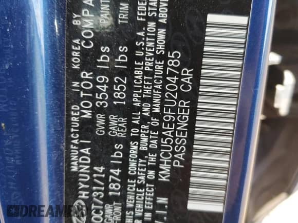 ✅ 2015 Hyundai Accent Sport • VIN: KMHCU5AE9FU204785 • Лот: 70720785. Опубликован ранее на Copart с пробегом 137 511 миль. Бесплатный доступ к архиву аукционных продаж из США и подробный отчёт об истории автомобиля на DreamBid. Изображение 12.