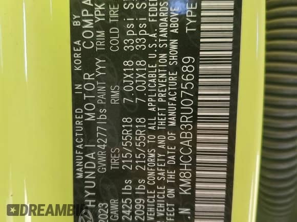 2024 Hyundai Kona SEL with VIN KM8HCCAB3RU075689, listed as a Copart auction lot 82377954 with 11,149 mi miles and Salvage title. Bid and sale history available at DreamBid. Image 13.