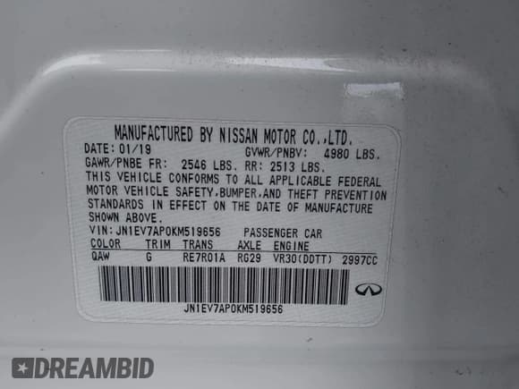 ✅ 2019 Infiniti Q50 Luxe • VIN: JN1EV7AP0KM519656 • Lot: 42604670. Wystawiony na IAAI z przebiegiem 118 126 mil. Bezpłatny archiwum sprzedaży aukcyjnych z USA i szczegółowy raport historii pojazdu na DreamBid. Zdjęcie 9.