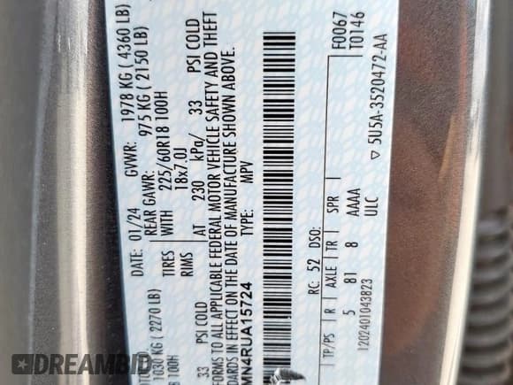 ✅ 2024 Ford Escape ST-Line • VIN: 1FMCU0MN4RUA15724 • Lot: 82097495. Wystawiony na Copart z przebiegiem 39 917 mil. Bezpłatny archiwum sprzedaży aukcyjnych z USA i szczegółowy raport historii pojazdu na DreamBid. Zdjęcie 13.