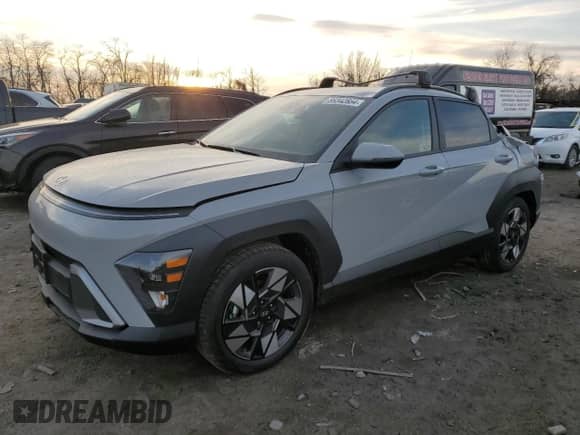 2025 Hyundai Kona SEL with VIN KM8HB3AB7SU216546, listed as a Copart auction lot 86342834 with 485 mi miles and Salvage title. Bid and sale history available at DreamBid. Image 1.