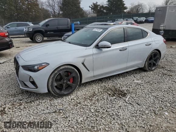 ✅ 2020 Genesis G70 3.3T • VIN: KMTG34LE0LU047077 • Lot: 45294085. Listed on Copart with 53,122 mi. Free auction sales archive from the USA and detailed vehicle history report at DreamBid. Image 1.