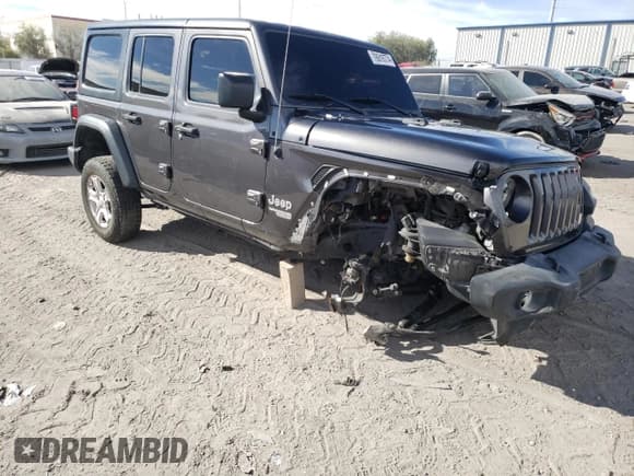 ✅ 2020 Jeep Wrangler Unlimited Sport • VIN: 1C4HJXDN5LW214594 • Lot: 76916774. Listed on Copart with 93,701 mi. Free auction sales archive from the USA and detailed vehicle history report at DreamBid. Image 4.