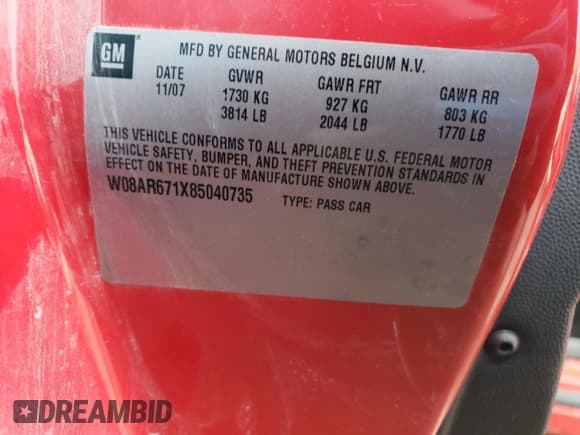 ✅ 2008 Saturn Astra XE • VIN: W08AR671X85040735 • Лот: 79357473. Опубликован ранее на Copart с пробегом 178 239 миль. Бесплатный доступ к архиву аукционных продаж из США и подробный отчёт об истории автомобиля на DreamBid. Изображение 13.