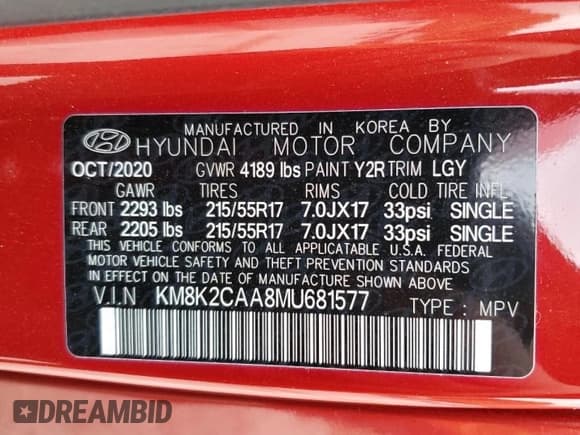 ✅ 2021 Hyundai Kona SEL • VIN: KM8K2CAA8MU681577 • Лот: 75748614. Опубликован ранее на Copart с пробегом 38 097 миль. Бесплатный доступ к архиву аукционных продаж из США и подробный отчёт об истории автомобиля на DreamBid. Изображение 13.