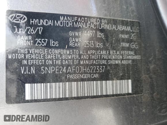 ✅ 2018 Hyundai Sonata SE • VIN: 5NPE24AF0JH622337 • Лот: 83997565. Опубликован ранее на Copart с пробегом Не указан. Бесплатный доступ к архиву аукционных продаж из США и подробный отчёт об истории автомобиля на DreamBid. Изображение 12.