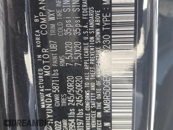 ✅ 2023 Hyundai Palisade Limited • VIN: KM8R5DGE7PU509230 • Лот: 76122664. Опубликован ранее на Copart с пробегом 40 673 миль. Бесплатный доступ к архиву аукционных продаж из США и подробный отчёт об истории автомобиля на DreamBid. Изображение 13.