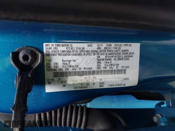 ✅ 2012 Ford Focus SE • VIN: 1FAHP3F22CL262846 • Лот: 43722642. Опубликован ранее на IAAI с пробегом 137 093 миль. Бесплатный доступ к архиву аукционных продаж из США и подробный отчёт об истории автомобиля на DreamBid. Изображение 9.