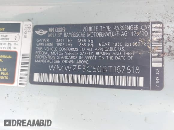 ✅ 2011 MINI Clubman • VIN: WMWZF3C50BT187818 • Лот: 42948337. Опубликован ранее на IAAI с пробегом 130 062 миль. Бесплатный доступ к архиву аукционных продаж из США и подробный отчёт об истории автомобиля на DreamBid. Изображение 9.