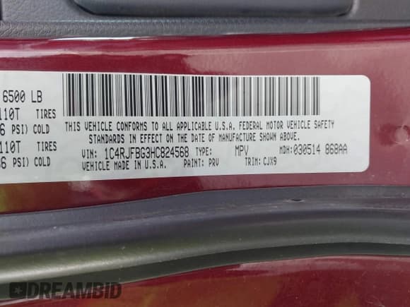 ✅ 2017 Jeep Grand Cherokee Limited • VIN: 1C4RJFBG3HC824568 • Lot: 43385937. Listed on IAAI with 105,151 mi. Free auction sales archive from the USA and detailed vehicle history report at DreamBid. Image 9.