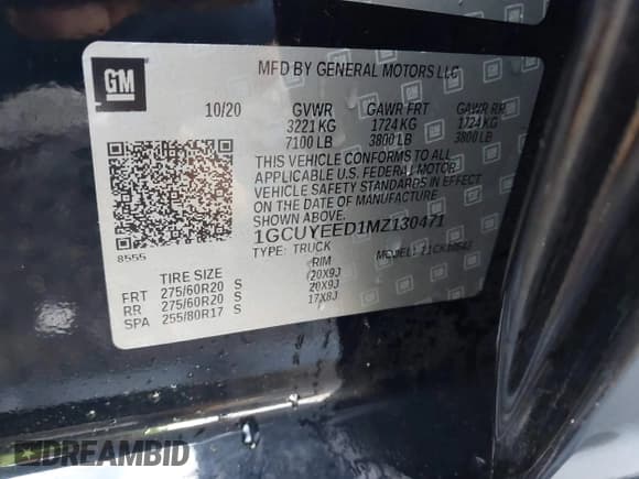 ✅ 2021 Chevrolet Silverado 1500 RST • VIN: 1GCUYEED1MZ130471 • Lot: 43109120. Wystawiony na IAAI z przebiegiem 80 336 mil. Bezpłatny archiwum sprzedaży aukcyjnych z USA i szczegółowy raport historii pojazdu na DreamBid. Zdjęcie 9.