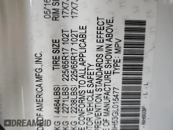 ✅ 2016 Honda CR-V EX • VIN: 5J6RM3H53GL015477 • Lot: 87098845. Wystawiony na Copart z przebiegiem 136 135 mil. Bezpłatny archiwum sprzedaży aukcyjnych z USA i szczegółowy raport historii pojazdu na DreamBid. Zdjęcie 14.