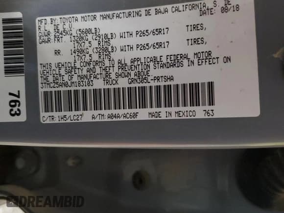 ✅ 2018 Toyota Tacoma TRD Sport • VIN: 3TMCZ5AN0JM183103 • Lot: 84736135. Listed on Copart with 89,743 mi. Free auction sales archive from the USA and detailed vehicle history report at DreamBid. Image 13.