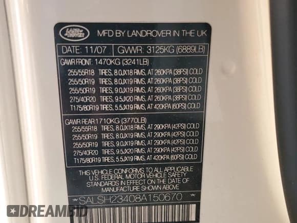 ✅ 2008 Land Rover Range Rover Sport SC • VIN: SALSH23408A150670 • Lot: 86544615. Listed on Copart with Not provided. Free auction sales archive from the USA and detailed vehicle history report at DreamBid. Image 13.