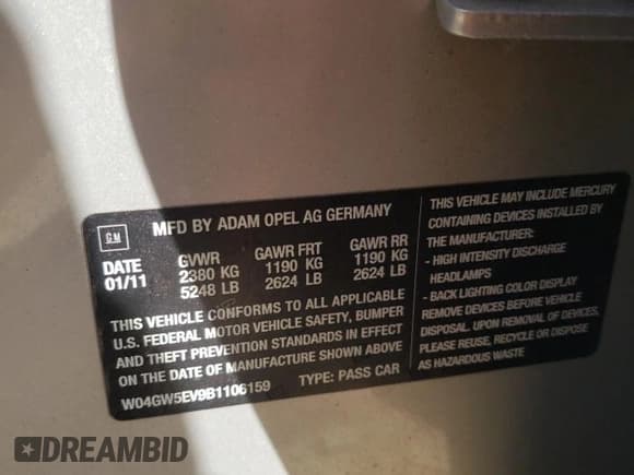 ✅ 2011 Buick Regal CXL Turbo TO2 • VIN: W04GW5EV9B1106159 • Лот: 44582345. Опубликован ранее на Copart с пробегом 127 990 миль. Бесплатный доступ к архиву аукционных продаж из США и подробный отчёт об истории автомобиля на DreamBid. Изображение 15.