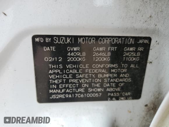 ✅ 2012 Suzuki Kizashi S • VIN: JS2RE9A17C6100057 • Лот: 73466004. Опубликован ранее на Copart с пробегом 129 338 миль. Бесплатный доступ к архиву аукционных продаж из США и подробный отчёт об истории автомобиля на DreamBid. Изображение 12.