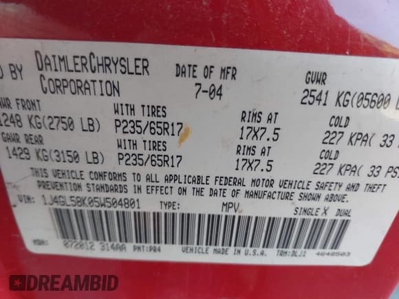 ✅ 2005 Jeep Liberty Limited • VIN: 1J4GL58K05W504801 • Lot: 40783976. Listed on IAAI with 256,903 mi. Free auction sales archive from the USA and detailed vehicle history report at DreamBid. Image 9.