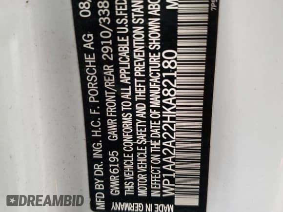 ✅ 2017 Porsche Cayenne • VIN: WP1AA2A22HKA82180 • Lot: 91875515. Wystawiony na Copart z przebiegiem 123 063 mil. Bezpłatny archiwum sprzedaży aukcyjnych z USA i szczegółowy raport historii pojazdu na DreamBid. Zdjęcie 13.