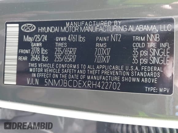 ✅ 2024 Hyundai Tucson SEL • VIN: 5NMJBCDEXRH422702 • Lot: 43651267. Listed on IAAI with 40,025 mi. Free auction sales archive from the USA and detailed vehicle history report at DreamBid. Image 9.
