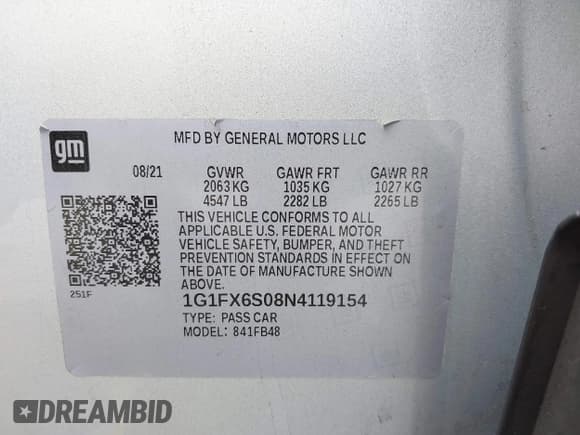 ✅ 2022 Chevrolet Bolt EV 2LT • VIN: 1G1FX6S08N4119154 • Lot: 42484203. Wystawiony na IAAI z przebiegiem 48 613 mil. Bezpłatny archiwum sprzedaży aukcyjnych z USA i szczegółowy raport historii pojazdu na DreamBid. Zdjęcie 9.