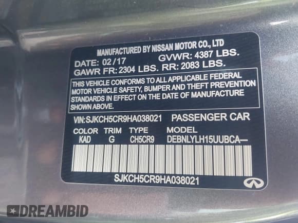 ✅ 2017 Infiniti QX30 Premium • VIN: SJKCH5CR9HA038021 • Lot: 43488449. Wystawiony na IAAI z przebiegiem 123 638 mil. Bezpłatny archiwum sprzedaży aukcyjnych z USA i szczegółowy raport historii pojazdu na DreamBid. Zdjęcie 9.