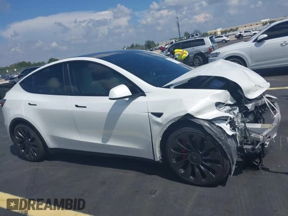 ✅ 2022 Tesla Model Y Performance • VIN: 7SAYGDEFXNF567637 • Lot: 43044020. Listed on IAAI with 35,380 mi. Free auction sales archive from the USA and detailed vehicle history report at DreamBid. Image 13.