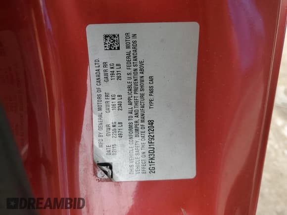 ✅ 2015 Chevrolet Camaro SS • VIN: 2G1FK3DJ1F9212048 • Лот: 93937605. Опубликован ранее на Copart с пробегом 90 565 миль. Бесплатный доступ к архиву аукционных продаж из США и подробный отчёт об истории автомобиля на DreamBid. Изображение 12.