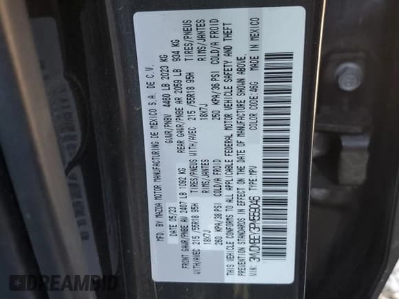 ✅ 2023 Mazda CX-30 Premium Plus • VIN: 3MVDMBEY3PM559046 • Lot: 42758205. Wystawiony na Copart z przebiegiem 11 793 mil. Bezpłatny archiwum sprzedaży aukcyjnych z USA i szczegółowy raport historii pojazdu na DreamBid. Zdjęcie 12.