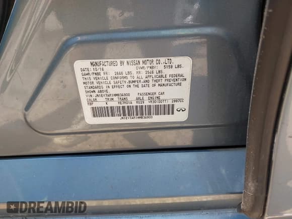 ✅ 2017 Infiniti Q50 Premium • VIN: JN1EV7AR1HM834900 • Lot: 42435638. Listed on IAAI with 76,937 mi. Free auction sales archive from the USA and detailed vehicle history report at DreamBid. Image 9.