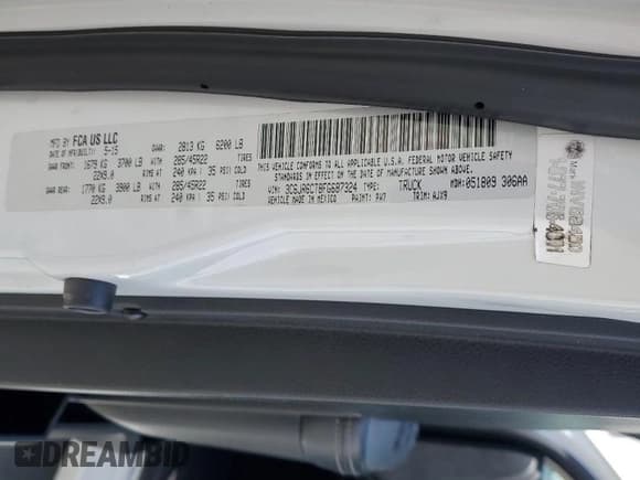 ✅ 2015 Ram 1500 Sport • VIN: 3C6JR6CT8FG687324 • Lot: 56992605. Listed on Copart with 123,952 mi. Free auction sales archive from the USA and detailed vehicle history report at DreamBid. Image 12.