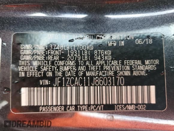 ✅ 2018 Subaru BRZ Limited • VIN: JF1ZCAC11J8603170 • Лот: 58993655. Опубликован ранее на Copart с пробегом 30 105 миль. Бесплатный доступ к архиву аукционных продаж из США и подробный отчёт об истории автомобиля на DreamBid. Изображение 12.