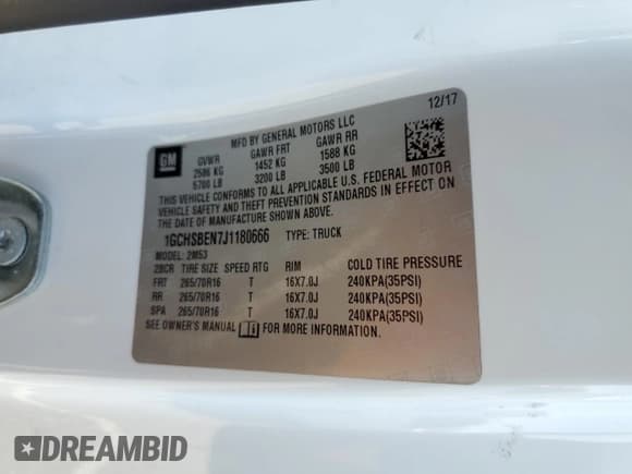 ✅ 2018 Chevrolet Colorado 2WD Work Truck • VIN: 1GCHSBEN7J1180666 • Lot: 41405635. Listed on Copart with 188,413 mi. Free auction sales archive from the USA and detailed vehicle history report at DreamBid. Image 12.