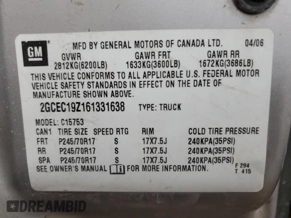 ✅ 2006 Chevrolet Silverado 1500 Work Truck • VIN: 2GCEC19Z161331638 • Лот: 79017134. Опубликован ранее на Copart с пробегом 221 019 миль. Бесплатный доступ к архиву аукционных продаж из США и подробный отчёт об истории автомобиля на DreamBid. Изображение 12.