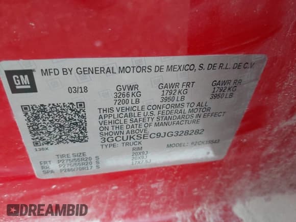 ✅ 2018 Chevrolet Silverado 1500 LTZ • VIN: 3GCUKSEC9JG328282 • Lot: 43266149. Wystawiony na IAAI z przebiegiem 188 401 mil. Bezpłatny archiwum sprzedaży aukcyjnych z USA i szczegółowy raport historii pojazdu na DreamBid. Zdjęcie 9.