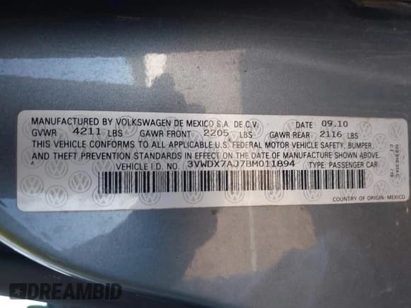 ✅ 2011 Volkswagen Jetta SE • VIN: 3VWDX7AJ7BM011894 • Lot: 43401592. Wystawiony na IAAI z przebiegiem 144 347 mil. Bezpłatny archiwum sprzedaży aukcyjnych z USA i szczegółowy raport historii pojazdu na DreamBid. Zdjęcie 9.