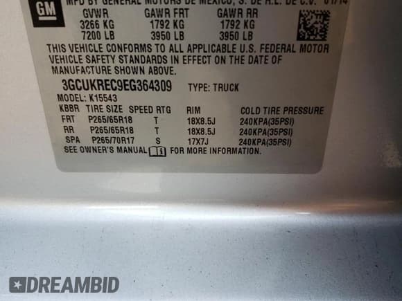 ✅ 2014 Chevrolet Silverado 1500 LT • VIN: 3GCUKREC9EG364309 • Лот: 70785334. Опубликован ранее на Copart с пробегом 100 341 миль. Бесплатный доступ к архиву аукционных продаж из США и подробный отчёт об истории автомобиля на DreamBid. Изображение 14.