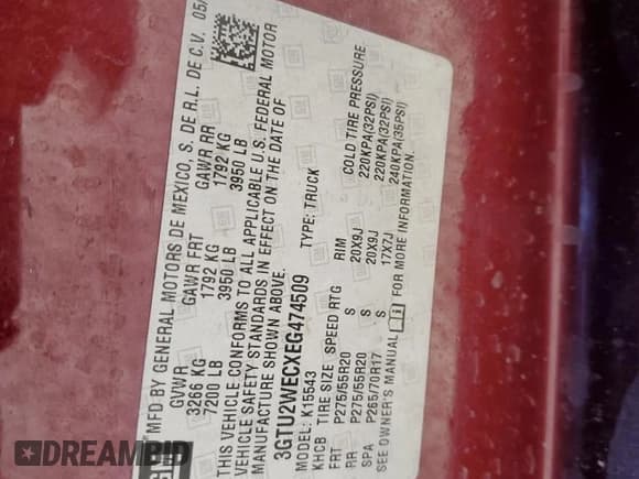 ✅ 2014 GMC Sierra 1500 Denali • VIN: 3GTU2WECXEG474509 • Лот: 51943675. Опубликован ранее на Copart с пробегом Не указан. Бесплатный доступ к архиву аукционных продаж из США и подробный отчёт об истории автомобиля на DreamBid. Изображение 14.