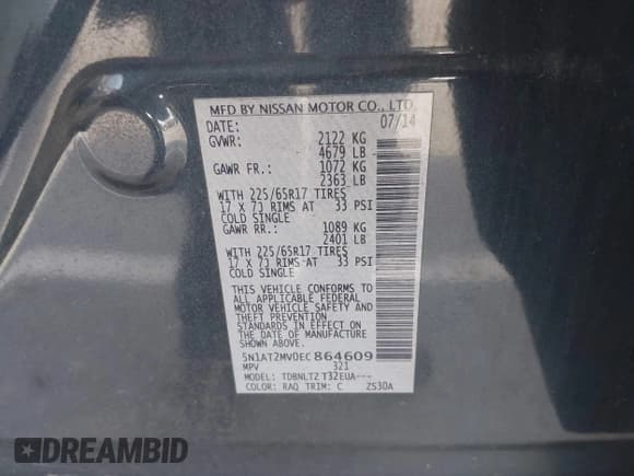 ✅ 2014 Nissan Rogue SV • VIN: 5N1AT2MV0EC864609 • Lot: 43185294. Wystawiony na IAAI z przebiegiem 87 581 mil. Bezpłatny archiwum sprzedaży aukcyjnych z USA i szczegółowy raport historii pojazdu na DreamBid. Zdjęcie 9.