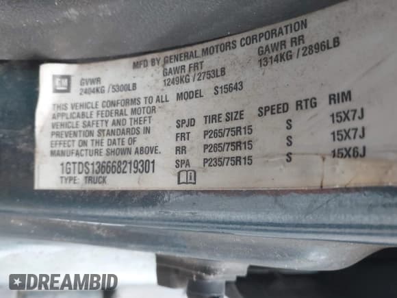 ✅ 2006 GMC Canyon SLE2 • VIN: 1GTDS136668219301 • Лот: 41622641. Опубликован ранее на IAAI с пробегом 270 483 миль. Бесплатный доступ к архиву аукционных продаж из США и подробный отчёт об истории автомобиля на DreamBid. Изображение 9.