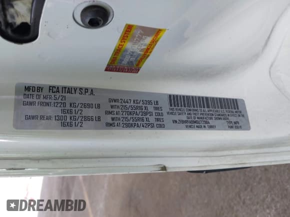 ✅ 2021 Ram ProMaster City Cargo Tradesman • VIN: ZFBHRFAB1M6U72984 • Lot: 43486364. Listed on IAAI with 91,278 mi. Free auction sales archive from the USA and detailed vehicle history report at DreamBid. Image 9.