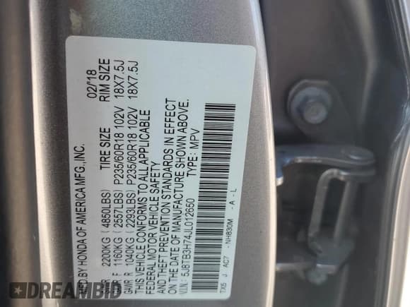 ✅ 2018 Acura RDX Advance • VIN: 5J8TB3H74JL012650 • Lot: 81390845. Listed on Copart with 65,942 mi. Free auction sales archive from the USA and detailed vehicle history report at DreamBid. Image 12.