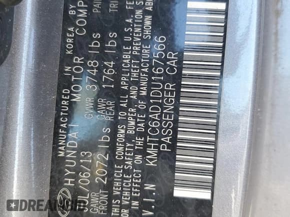 ✅ 2013 Hyundai Veloster w/Black Int • VIN: KMHTC6AD1DU167566 • Lot: 82826274. Wystawiony na Copart z przebiegiem 193 818 mil. Bezpłatny archiwum sprzedaży aukcyjnych z USA i szczegółowy raport historii pojazdu na DreamBid. Zdjęcie 14.