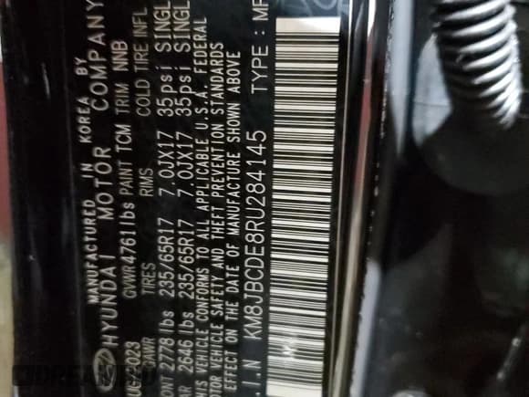 ✅ 2024 Hyundai Tucson SEL • VIN: KM8JBCDE8RU284145 • Lot: 75841274. Wystawiony na Copart z przebiegiem 23 805 mil. Bezpłatny archiwum sprzedaży aukcyjnych z USA i szczegółowy raport historii pojazdu na DreamBid. Zdjęcie 13.