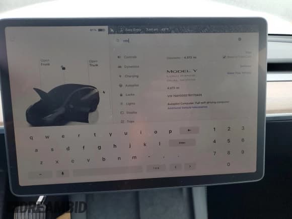 ✅ 2024 Tesla Model Y Long Range • VIN: 7SAYGDEE7RF179424 • Lot: 43061885. Wystawiony na Copart z przebiegiem 4 973 mil. Bezpłatny archiwum sprzedaży aukcyjnych z USA i szczegółowy raport historii pojazdu na DreamBid. Zdjęcie 9.