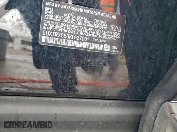 ✅ 2019 BMW X3 sDrive30i • VIN: 5UXTR7C58KLF27001 • Лот: 94146875. Опубликован ранее на Copart с пробегом 135 046 миль. Бесплатный доступ к архиву аукционных продаж из США и подробный отчёт об истории автомобиля на DreamBid. Изображение 13.