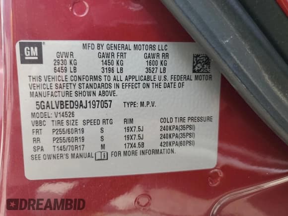 ✅ 2010 Buick Enclave CXL 1XL • VIN: 5GALVBED9AJ197057 • Лот: 71523935. Опубликован ранее на Copart с пробегом 149 855 миль. Бесплатный доступ к архиву аукционных продаж из США и подробный отчёт об истории автомобиля на DreamBid. Изображение 13.