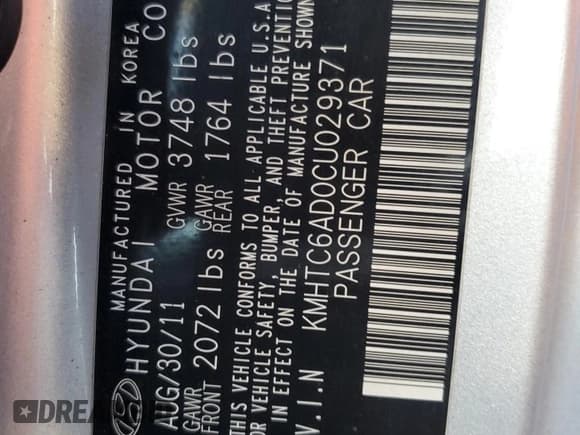 ✅ 2012 Hyundai Veloster w/Black Int • VIN: KMHTC6AD0CU029371 • Lot: 42581495. Wystawiony na Copart z przebiegiem 142 025 mil. Bezpłatny archiwum sprzedaży aukcyjnych z USA i szczegółowy raport historii pojazdu na DreamBid. Zdjęcie 13.